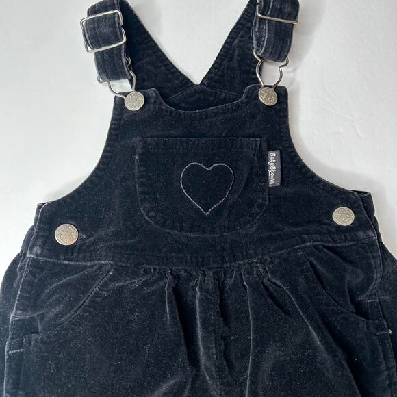 Vintage 90s 1990s Oshkosh baby B’gosh Black velvet baby bash overalls - Picture 4 of 6